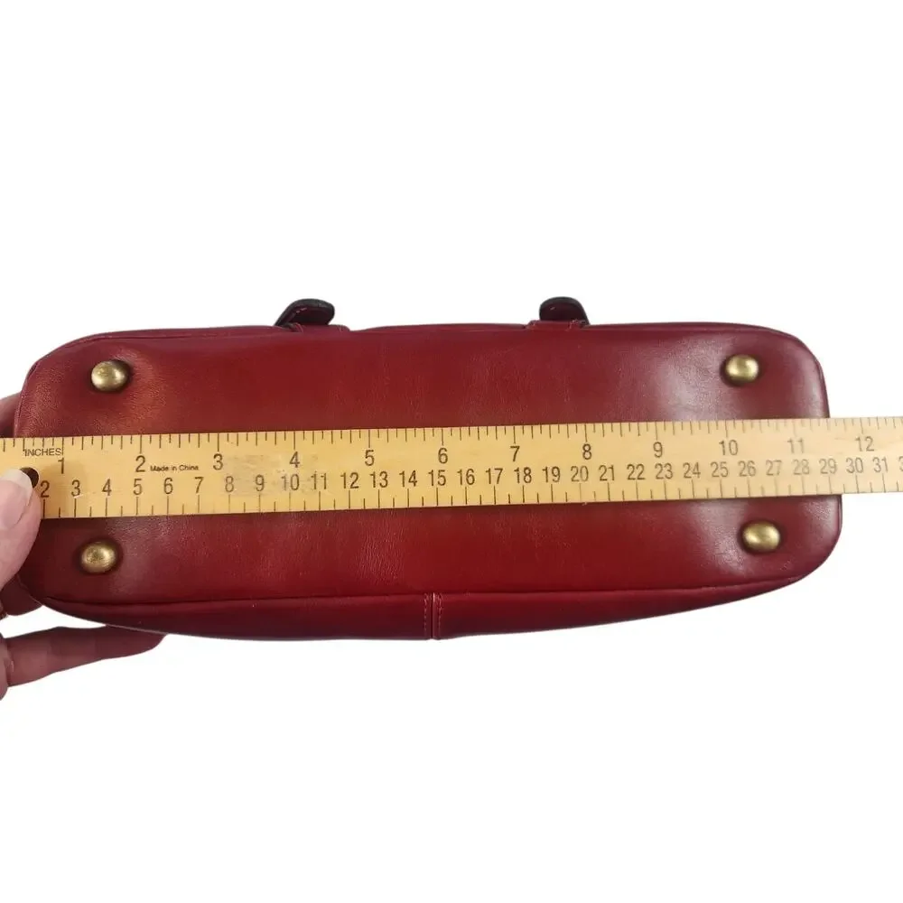 Patricia Nash Elia‎ Hobo shoulder bag ruby red leather purse belt and buckle
